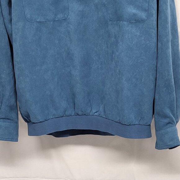 Vintage John Blair Shirt Mens M Soft Suede Long Sleeve Satin Lined Banded Hem - Picture 3 of 14